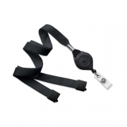 Cordon noir double 15mm avec stop enrouleur